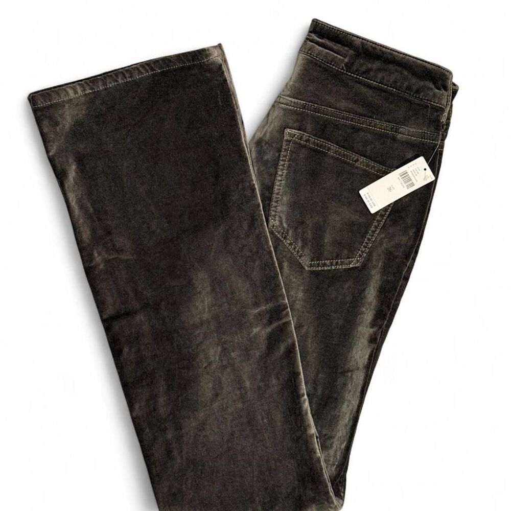 Pilcro Anthropologie Moss Velvet Flare Pants Size 26 NWT
